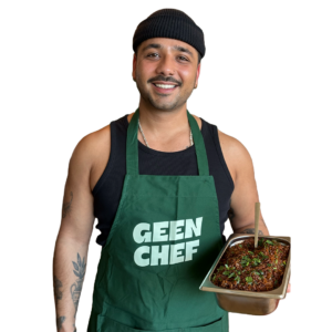 "Geen Chef" keukenschort - GROEN